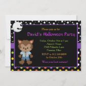 Niedlich Boy Werewolf Halloween-Party Einladung (Vorderseite)