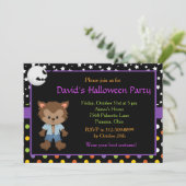 Niedlich Boy Werewolf Halloween-Party Einladung (Stehend Vorderseite)