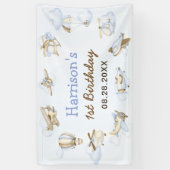 Niedlich Boy's Airplane Thema 1. Geburtstag Party Banner (Vertikal)