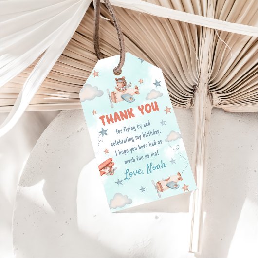 Niedlich Boy's Airplane Thema 1. Geburtstag Party Geschenkanhänger