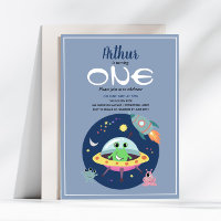 Niedlich Boys Blue Space Alien Galaxy 1. Geburtsta