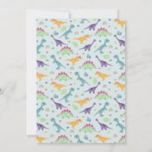 Niedlich Boys Blue T-Rex Dinosaur Jungle 1. Geburt Einladung (Rückseite)