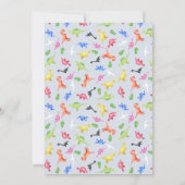 Niedlich Boys Blue Watercolor Dinosaur Babydusche Einladung (Rückseite)