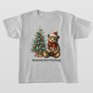 Niedlich Boys Country Bär fügen Text Weihnachten h T-Shirt