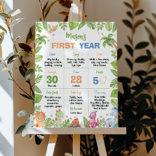 Niedlich Boys Dinosaur Geburtstagsparty Milestone Poster