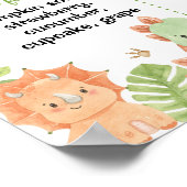 Niedlich Boys Dinosaur Geburtstagsparty Milestone Poster (Ecke)