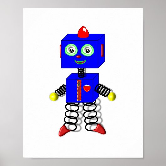 Niedlich Boys Room Robot Picture Poster Dekoration (Vorne)