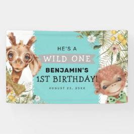 Niedlich Boys Wild One Jungle Birthday Party Banne Banner