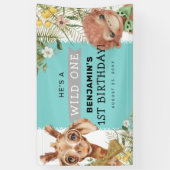 Niedlich Boys Wild One Jungle Birthday Party Banne Banner (Vertikal)