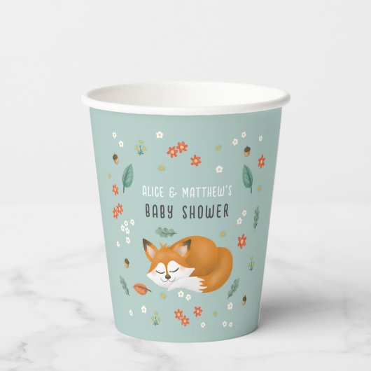 Niedlich Boys Woodland Fox Kinderdusche Pappbecher (Rückseite)