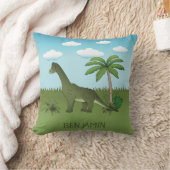 Niedlich Brachiosaurus Dinosaur Blue Sky Individue Kissen (Decke)