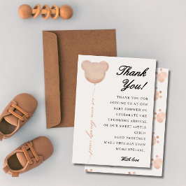 Niedlich braun können wir frühzeitig abwarten Baby Dankeskarte