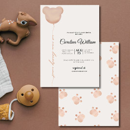 Niedlich braun können wir frühzeitig abwarten Baby Einladung