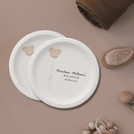 Niedlich braun können wir frühzeitig abwarten Baby Pappteller