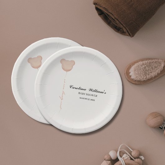 Niedlich braun können wir frühzeitig abwarten Baby Pappteller