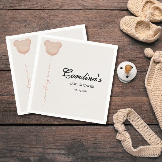 Niedlich braun können wir frühzeitig abwarten Baby Serviette