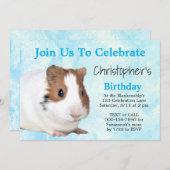 Niedlich-braun-weiße Guinea Party Einladung (Vorne/Hinten)