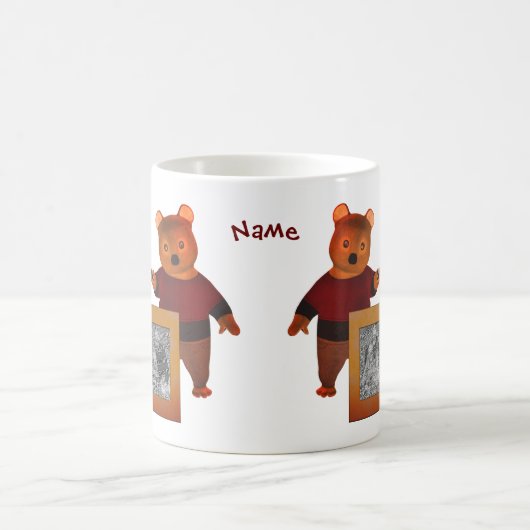 Niedlich-braune Bärenrahmen-Design Personalisiert Kaffeetasse (Mittel)