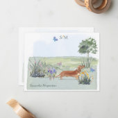 Niedlich-braune Dackel Name des Schmetterlings Mitteilungskarte (Vorderseite/Rückseite Beispiel)