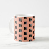 Niedlich-braune, schwarze und weiße, fette Quadrat Kaffeetasse (Vorderseite Links)