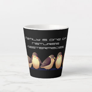 Niedlich-braune und rosafarbene Vögel, schwarz Milchtasse