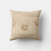 Niedlich-brauner Bunny-Rabbit-Streifen Kissen (Rückseite)