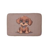 Niedlich-brauner Welpe Badematte (Vorderseite)
