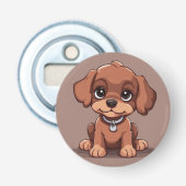 Niedlich-brauner Welpe Flaschenöffner (Vorderseite)