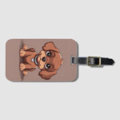 Niedlich-brauner Welpe Gepäckanhänger (Vorderseite (Horizontal))