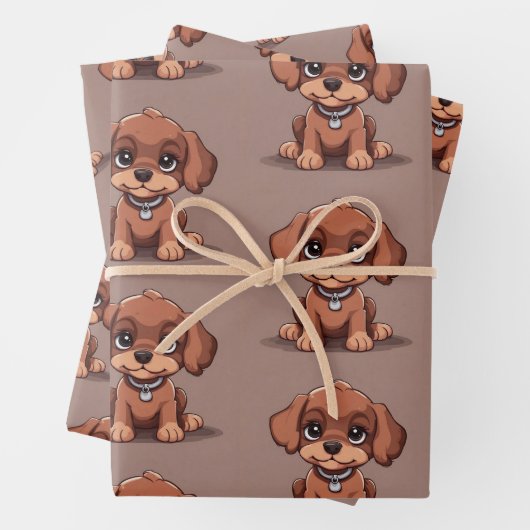 Niedlich-brauner Welpe Geschenkpapier Set (Beispiel)