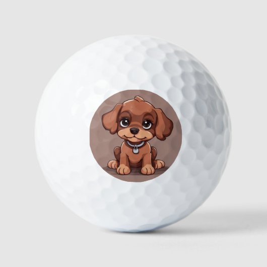 Niedlich-brauner Welpe Golfball (Vorderseite)