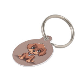 Niedlich-brauner Welpe Haustiermarke