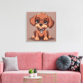 Niedlich-brauner Welpe Leinwanddruck (Insitu (Wohnzimmer))