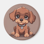 Niedlich-brauner Welpe Magnet (Vorne)