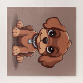 Niedlich-brauner Welpe Puzzle (Horizontal)