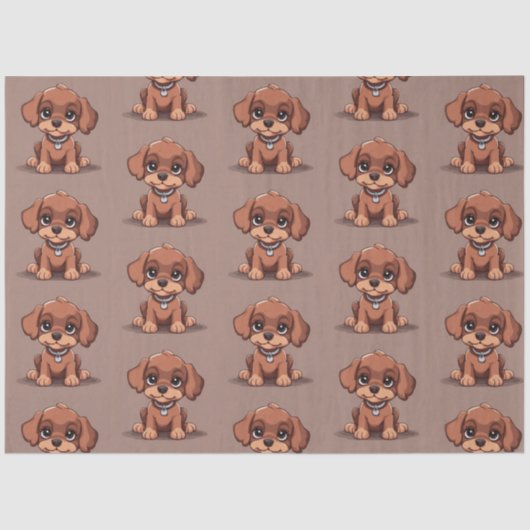 Niedlich-brauner Welpe Seidenpapier (Vorderseite)