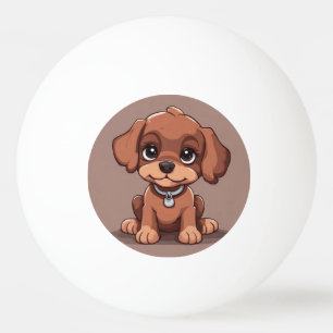 Niedlich-brauner Welpe Tischtennisball
