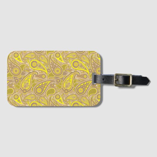 Niedlich-braunes Paisley-Muster Case-Mate iPhone Gepäckanhänger (Vorderseite (Horizontal))