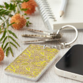 Niedlich-braunes Paisley-Muster Case-Mate iPhone Schlüsselanhänger (Vorderseite rechts)