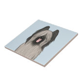 Niedlich Briard Cartoon Dog Fliese (Seite)