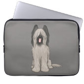 Niedlich Briard Cartoon Dog Laptopschutzhülle (Vorderseite)