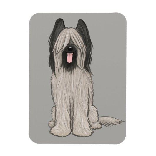 Niedlich Briard Cartoon Dog Magnet (Vertikal)