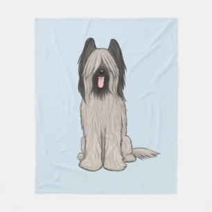 Niedlich Briard Cartoon Dog   Originelle Hauskunst Fleecedecke