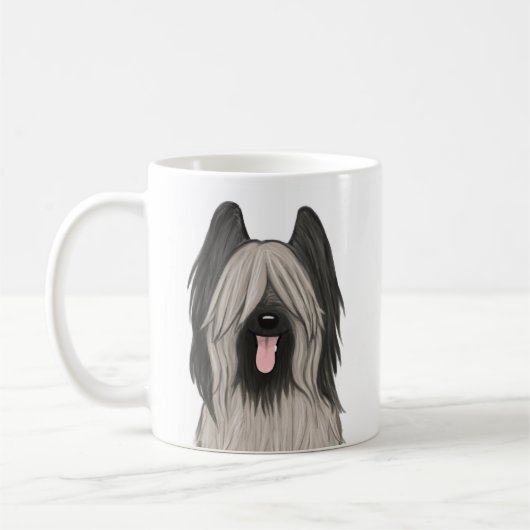 Niedlich Briard Cartoon Dog Pet Lover Kaffeetasse (Links)