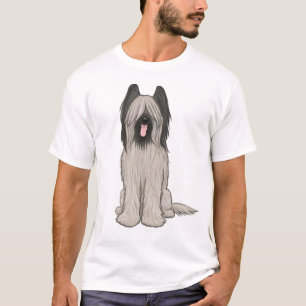 Niedlich Briard Cartoon Dog T-Shirt