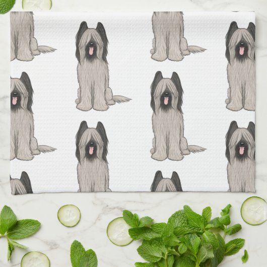 Niedlich Briards Muster Geschirrtuch (Gefaltet)
