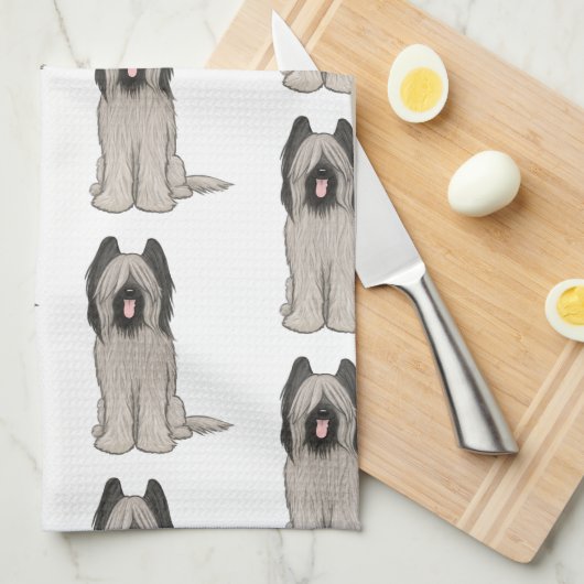 Niedlich Briards Muster Geschirrtuch (Viertel Falte)