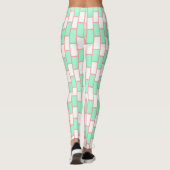 Niedlich Brick Wavy Zickzack Green Leggings (Rückseite)