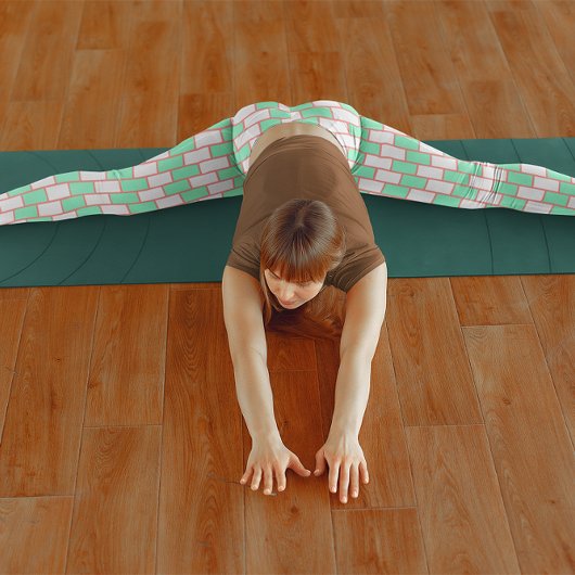 Niedlich Brick Wavy Zickzack Green Leggings