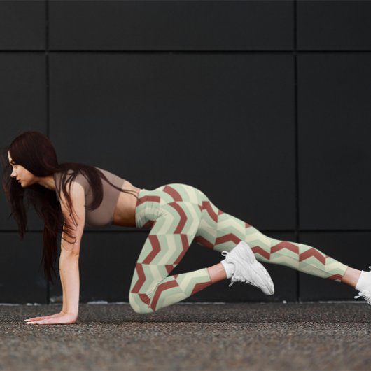 Niedlich Brick Zickzack Workout Green Leggings